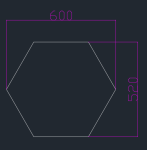 hexagon light size